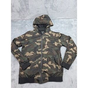 G-Net Camouflage Hooded Zip Up Windbreaker Jacket Men's Size L Green